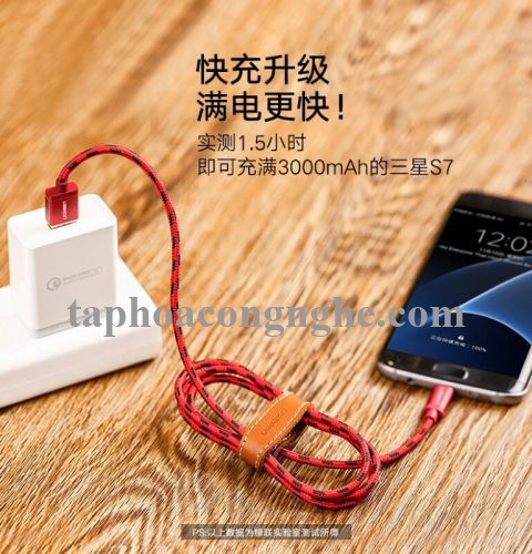 Ugreen 40456 0.5M màu Đỏ Cáp sạc truyền dữ liệu USB 2.0 sang MICRO USB dây bọc lưới US246 30040456